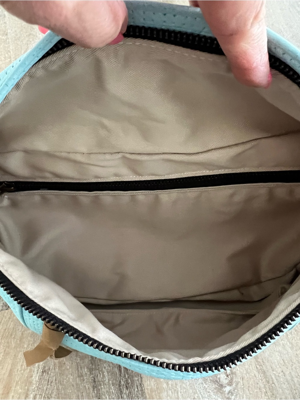 Turquoise Basketweave Leather Sling with Strap - Picture 9 of 11
